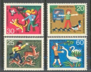 GERMANY BUND Sc# B481 - B484 MNH FVF Set4 Ducks Deer Rabbits