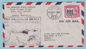 FIJI 1947 FIRST FLIGHT COVER FROM LAUTOKA FIJI TO SYDNEY AUSTRALIA - CV339