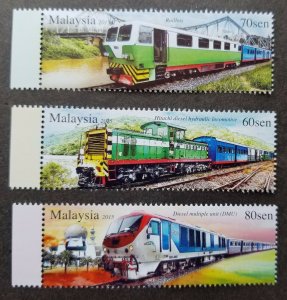 *FREE SHIP Malaysia Public Transport Train In Sabah 2015 Railway (stamp) MNH