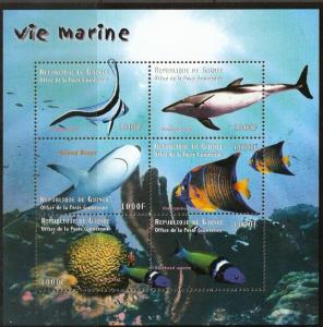 GUINEA 2009 MARINE LIFE SHEETLET (no 3) MNH