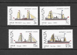 MALTA  #670-73 SHIPS MNH