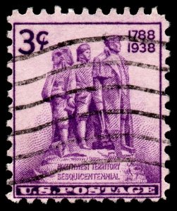 U.S. Scott #837: 1938 3¢ Northwest Territory Sesquicentennial, Used, F