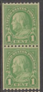 U.S. Scott #604 Franklin Stamp - Mint Pair