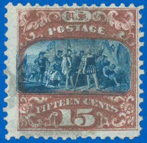 US SCOTT #119 Grilled Stamp, Used-Fine, Light Cancel, RICH COLOR! SCV $190.00