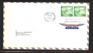 CANAL ZONE # C27 5c Pair FDC 8-16-58 2021 SCV = $5.10