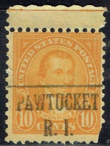 1926 10c MONROE with precancel f/ PAWTUCKET RI (642-L5HS) Nice type!