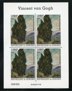 BURUNDI 2022  VINCENT van GOGH CYPRESS  II SHEET MINT NEVER HINGED