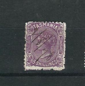 Tasmania 59 SG 170 5Sh Purple Pen Cds Fine 1871 SCV $85.00