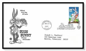 US #3137 Bugs Bunny FDC