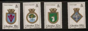 GIBRALTAR SG565/8 1987 NAVAL CRESTS MNH