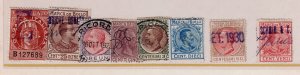 Italy 8 Different Revenue Stamps Used - S32134