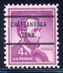 Chattanooga TN, 1036-71 Bureau Precancel, 4¢ Lincoln
