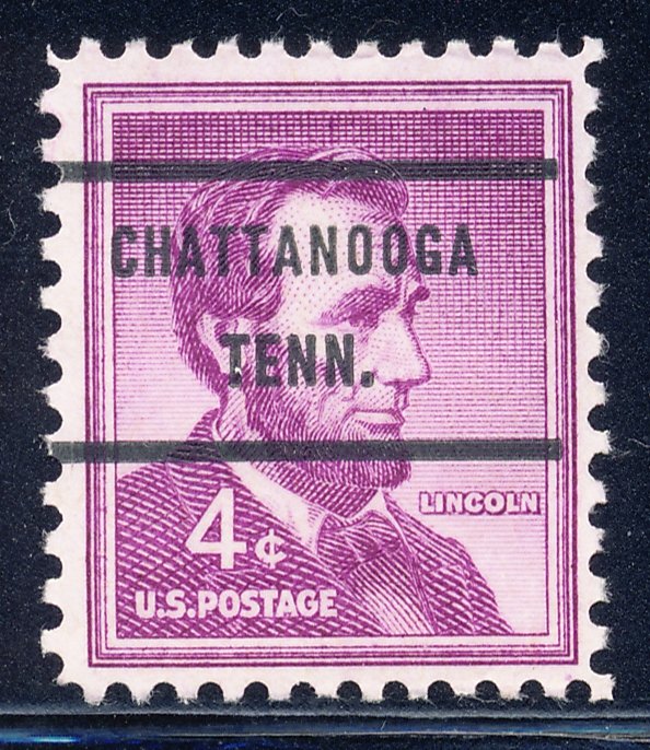 Chattanooga TN, 1036-71 Bureau Precancel, 4¢ Lincoln