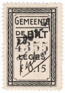(I.B) Netherlands (Municipal) Revenue : Duty Stamp 15f (De Bilt)