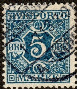 Denmark P2 - Used - 5o Numeral (Wmk. 113) (1907) (cv $15.00)