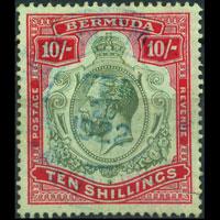 BERMUDA 1910 - Scott# 53 torn 10s Used torn