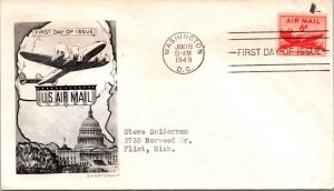FDC 1949 - US Airmail - Washington, DC - F38126
