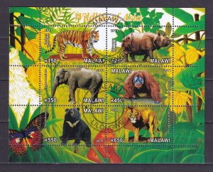 Malawi 2011 Wildlife of Asia 6v Stamps Sheet Used/CTO