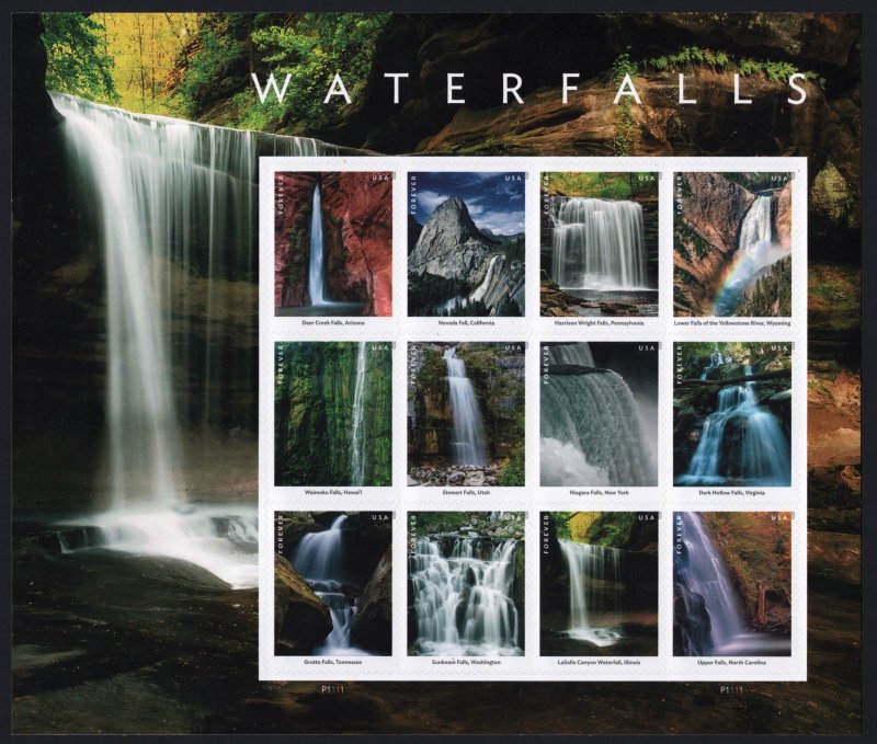 SC#5800 (Forever) Waterfalls Sheet of Twelve (2023) SA