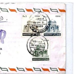 Pakistan Registered *Okara Convent*MISSIONARY High Rate Air Mail Cover 1986 CP31