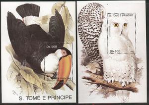 St Thomas and Prince Bird Sheets MNH** Great Design Scott...