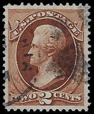 U.S. #146 Used; 2c Jackson - red brown (1870)