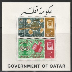 EDSROOM-O12783 Qatar 68a MNH 1965 S/S Complete Telecommunication CV$40