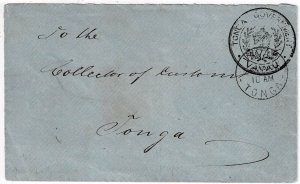 Tonga 1898 Vavau official cancel on envelope to the Collector of Customs