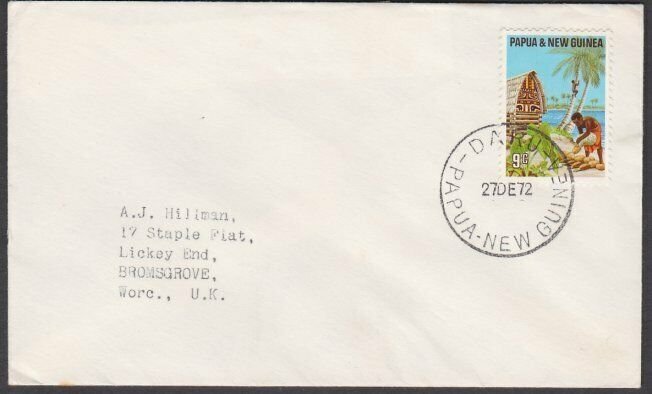 PAPUA NEW GUINEA 1972 cover ex DARU.........................................U813