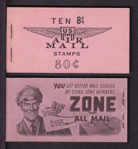 1963 AIRMAIL booklet BKC11 mint (2 Sc C64b untagged panes slogan 3) Zone back