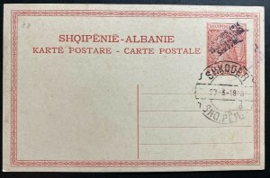 1914 Shkoder Albania Postal Stationery Postcard cover