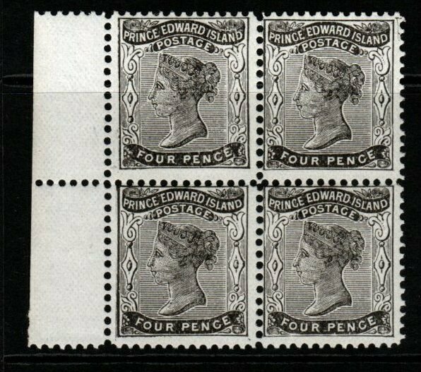 PRINCE EDWARD ISLAND SG31 1870 4d BLACK BLOCK OF 4 MNH