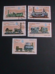 CUBA STAMP 1986 WORLD CLASSIC TRAINS CTO-MNH SET CTO Mint Not hing