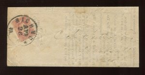 Confederate States 8 Used Stamp on Cover with CSA Cert (CV 916)