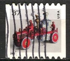USA; 2002: Sc. # 3640: O/Used Coil Horiz. Single Stamp