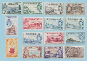 GIBRALTAR  SG145-158  MINT HINGED SET * 4P BAD CORNER PERF - T842