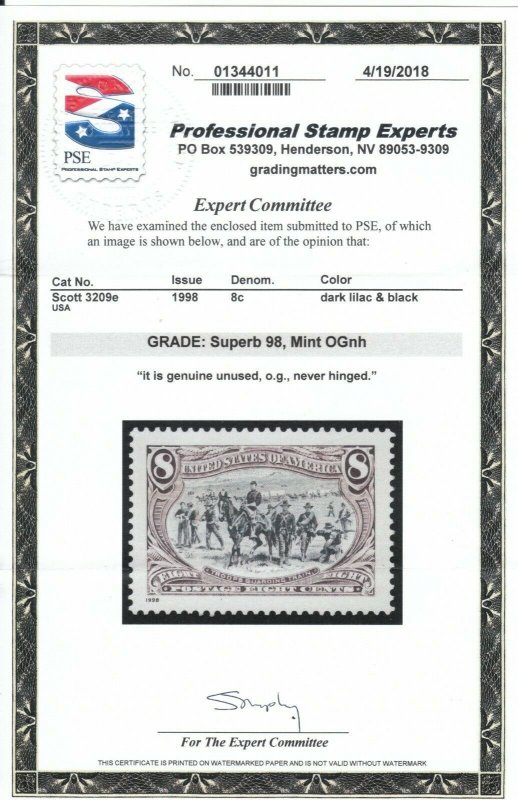 MOstamps - US #3209e Mint OG NH Grade Superb 98 with PSE Cert - Lot # MO-1824