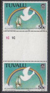 Tuvalu 362 Peace Corps gutter pairs mnh