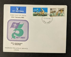 1982 75th Anniversary of Scouting Airmail First Day Cover FDC Lagos Nigeria