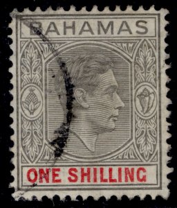 BAHAMAS GVI SG155a, 1s brownish grey/scarlet, FINE USED. Cat £100. THIN STRAITED