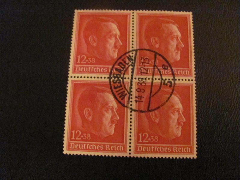 GERMANY 1938 USED SC# B118 HITLER BLOCK OF 4 SET $40 (113)