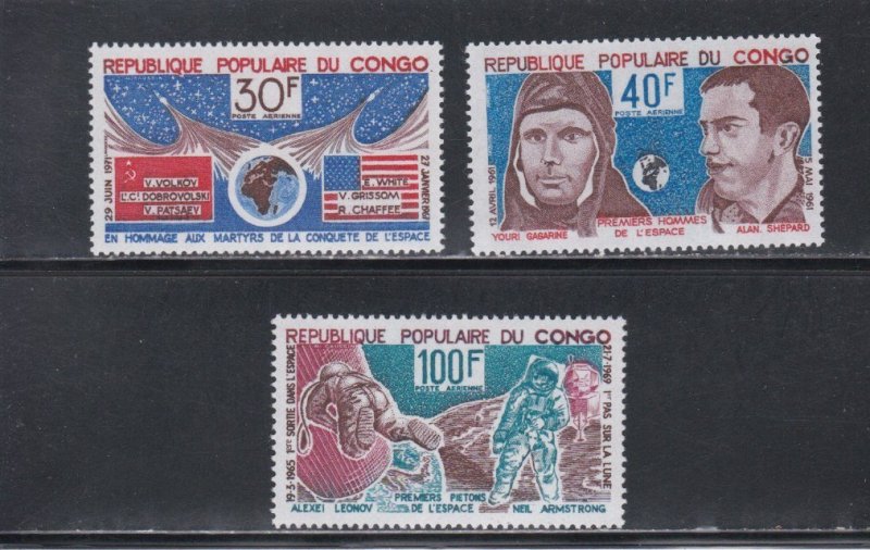 Congo # C184-186, Astronauts, Mint NH, 1/2 Cat.