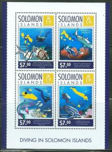 SOLOMON ISLANDS 2014 DIVING IN THE SOLOMON ISLANDS  SHEET  MINT NH