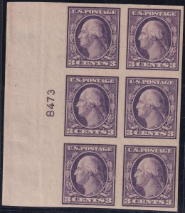 #484 Mint NH, VF, Plate number block of 6 (CV $160) (CV $20 - ID49745) - Jose...