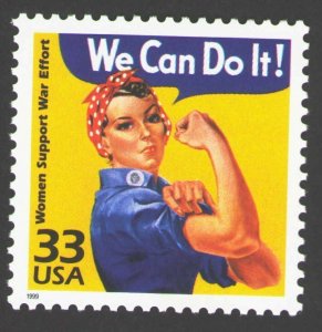 1999 Celebrate the 1940s WWll Women Single 33c Postage Stamp, Sc# 3186e, MNH, OG