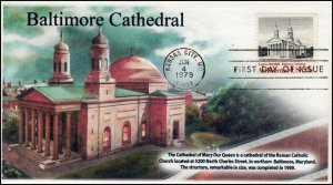 AO-1780, 1979, Architecture, Baltimore Cathedral, Add-on Cachet, FDC, SC 1780,