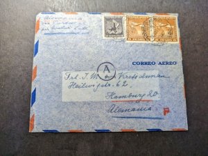 1941 Chile Airmail Cover Santiago to Hamburg 20 Germany