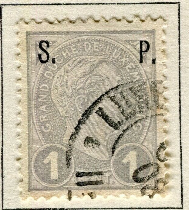 LUXEMBOURG; 1898 early Adolf OFFICIAL ' S.P. ' Optd issue fine used 1c. 