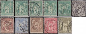 France #64-76, Complete Set(12), 1876-1878, Used