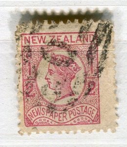 NEW ZEALAND; 1875 classic QV WMK Star Newspaper 1/2d. fine used P 12.5